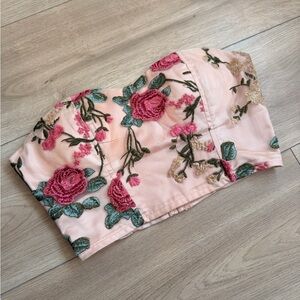 Charlotte Russe Peach Strapless Top